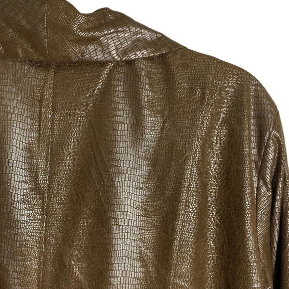 Dressbarn Womens Metallic Animal Reptile Print Draped Open Cardigan Size 18/20 - Picture 5 of 7